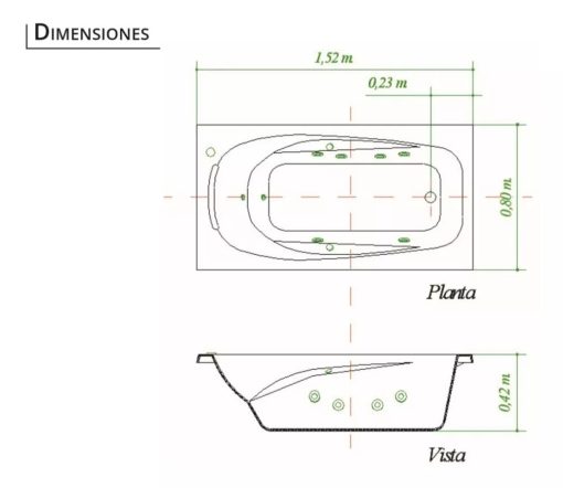 HIDROMASAJE MINI REPOS HIDRO PLUS 152X80 - Imagen 2